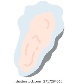 Handgezeichnete Einzelsymbol-Illustration Muschelauster