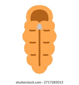 Hand-drawn single icon illustration: sleeping bag