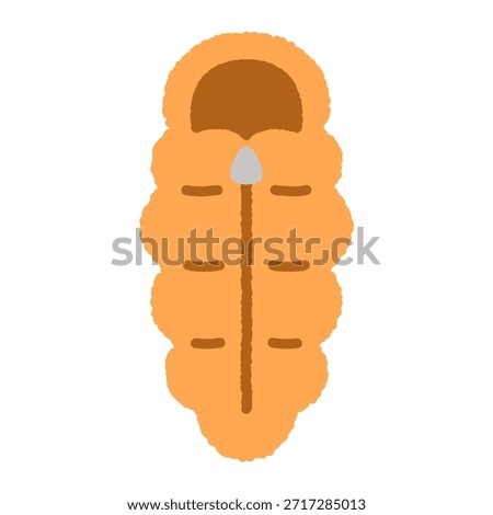 Hand-drawn single icon illustration: sleeping bag