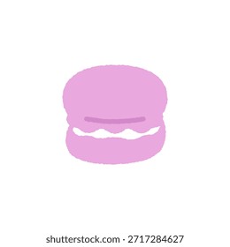 Ilustración de icono único dibujado a mano Sweets Macaron