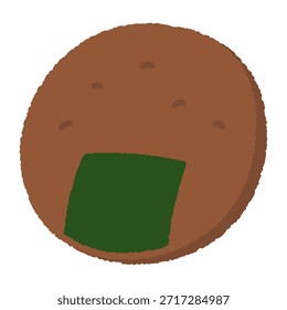 Dibujado a mano ilustración de un solo icono de dulces, galletas de arroz
