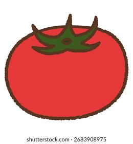 Ilustración de icono único dibujado a mano Tomate vegetal