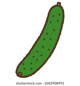 Ícone único desenhado à mão ilustração Pepino vegetal