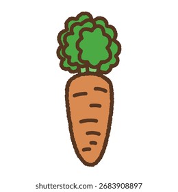 Desenhado à mão ícone único ilustração Legumes Cenoura