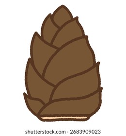 Ilustración de icono único dibujado a mano Verduras Brotes de bambú