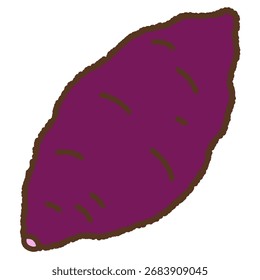 Ilustración de icono único dibujado a mano Vegetales Batata