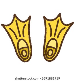 Ilustración dibujada a mano de un solo icono: Pies Webbed