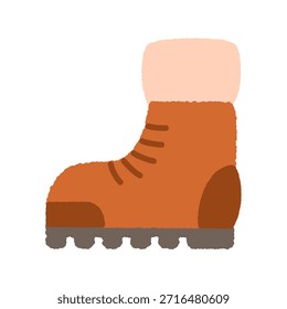 Hand-drawn single icon illustration: Winter boots
