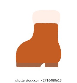 Ilustración dibujada a mano de un solo icono: Botas de invierno