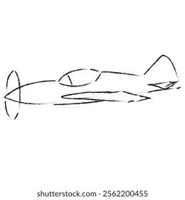 A hand-drawn sketch of an airplane