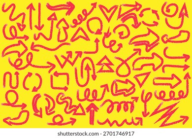 Hand-Drawn Sketch Arrows Set in Marker Style