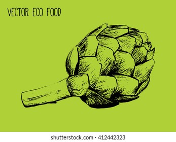 Hand-drawn Sketch Artichoke, vector EPS10