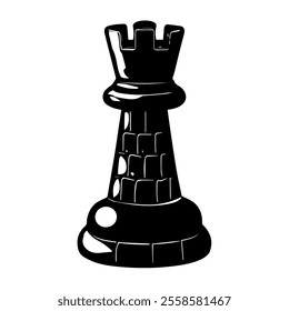 Hand-drawn sketch of Bishop chess piece on a white background. Chess pieces. Chess. Check mate