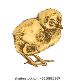 A hand-drawn sketch of chicken. Easter Holiday.