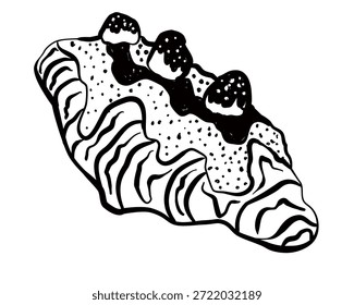 Hand-Drawn Sketch Of A Decadent Dessert. Vector Italian food illustration.