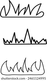 Hand-drawn sketch elements of grass bushes outline