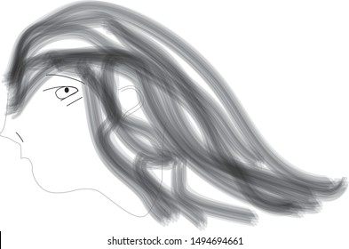 A hand-drawn sketch of the elf's face