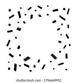 Dibujos dibujados a mano enmarcados en forma de doodle.