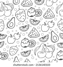 hand-drawn sketch of fruits icon. The black and white colors highlight the intricate details of the fruits, creating a realistic and artistic look. Whether you're designing a logo or a promotional
