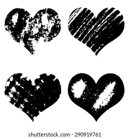 Hand-drawn sketch hearts for Valentines Day design. Vector illustration.