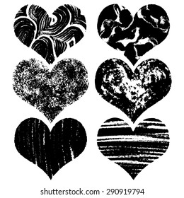 Hand-drawn sketch hearts for Valentines Day design. Vector illustration.