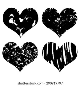 Hand-drawn sketch hearts for Valentines Day design. Vector illustration.