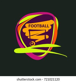 Hand-drawn sketch image template set banner, poster, flyer with emblem, sign, logo, logotype for football, soccer club, team. Vector illustration. 