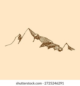 Handdrawn sketch of an Mountain