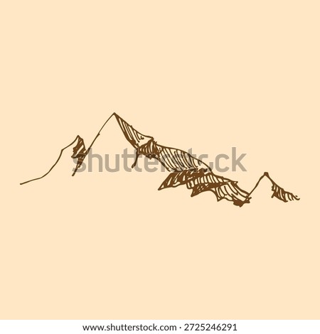 Handdrawn sketch of an Mountain