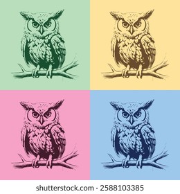 A hand-drawn sketch of an owl with intricate details and expressive eyes. Perfect for wildlife art, educational materials, tattoo designs, and mystical illustrations.