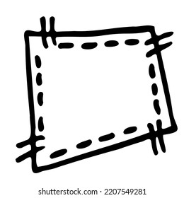 Hand-drawn sketch of a patch or sticker on a white background. 