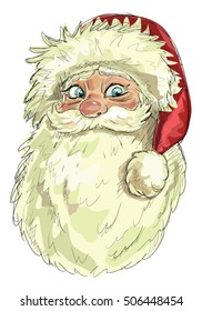 Hand-drawn Sketch Santa's Head