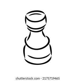 Hand-drawn sketch set of Chess pieces on a white background. Chess. Check mate. King, Queen, Bishop, Knight, Rook, Pawn. Vector icons.