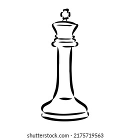 Hand-drawn sketch set of Chess pieces on a white background. Chess. Check mate. King, Queen, Bishop, Knight, Rook, Pawn. Vector icons.