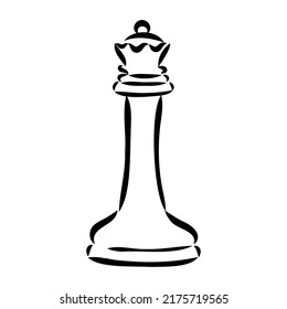 Hand-drawn sketch set of Chess pieces on a white background. Chess. Check mate. King, Queen, Bishop, Knight, Rook, Pawn. Vector icons.