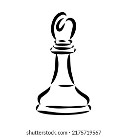 Hand-drawn sketch set of Chess pieces on a white background. Chess. Check mate. King, Queen, Bishop, Knight, Rook, Pawn. Vector icons.