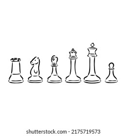 Premium Vector  Chess set hand draw vector