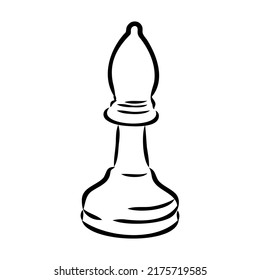 Hand-drawn sketch set of Chess pieces on a white background. Chess. Check mate. King, Queen, Bishop, Knight, Rook, Pawn. Vector icons.