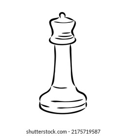 Hand-drawn sketch set of Chess pieces on a white background. Chess. Check mate. King, Queen, Bishop, Knight, Rook, Pawn. Vector icons.