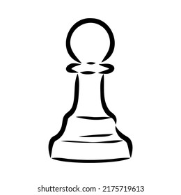 Hand-drawn sketch set of Chess pieces on a white background. Chess. Check mate. King, Queen, Bishop, Knight, Rook, Pawn. Vector icons.