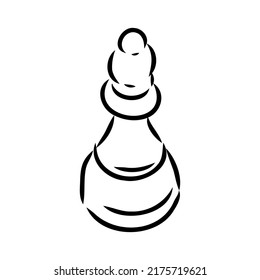 Hand-drawn sketch set of Chess pieces on a white background. Chess. Check mate. King, Queen, Bishop, Knight, Rook, Pawn. Vector icons.