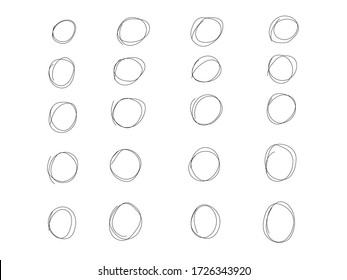 Hand-drawn sketch simple circles on white background