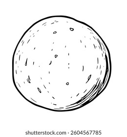 Hand-Drawn Sketch Of A Single Round Lime Fruit