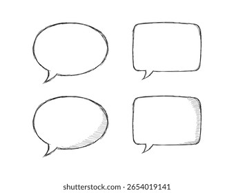 Bolhas de fala de esboço desenhadas à mão definir ilustração.