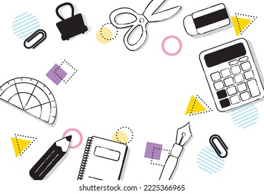 Hand-drawn sketch stationery background illustration