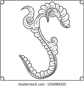Hand-drawn sketch vectors of tendrils for decorative, carvings and borders patterns. It can also use for ornaments, frames and logos, with Javanese ethnics.