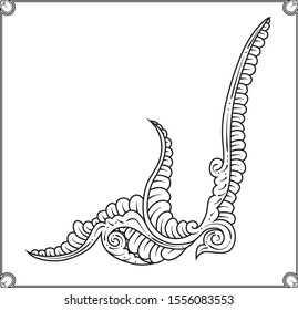 Hand-drawn sketch vectors of tendrils for decorative, carvings and borders patterns. It can also use for ornaments, frames and logos, with Javanese ethnics.