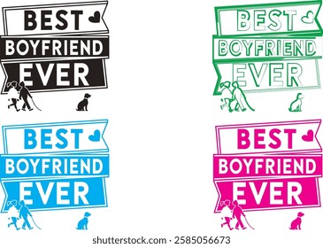 Hand-drawn sketches, best boyfriend ever text, stick figure couples, multiple color variations, simple line art, minimalist illustration style, monochrome designs, text and image combination, casual r