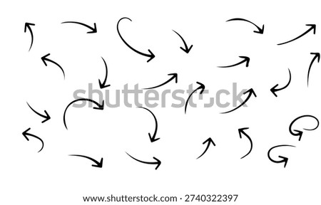 Hand-Drawn Sketchy Arrows Collection Set