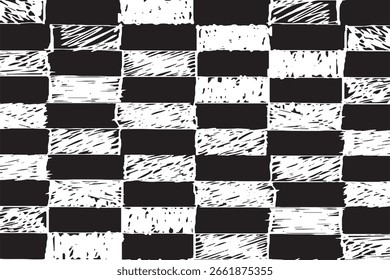 Hand-Drawn Sketchy Checker board Pattern